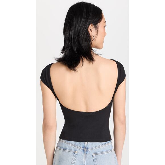 Reformation Darra Boat Neck Knit Top Black - S - Picture 6 of 6